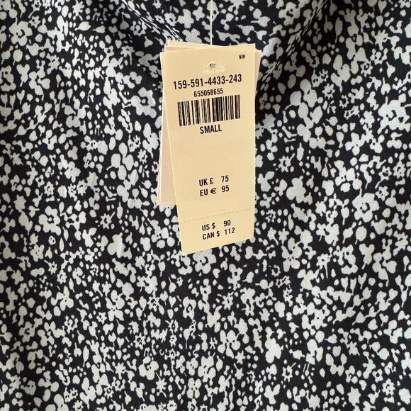 Abercrombie Cowl Neck Dress, Multicolored Blue Patterned, Midi // Small - Picture 3 of 4